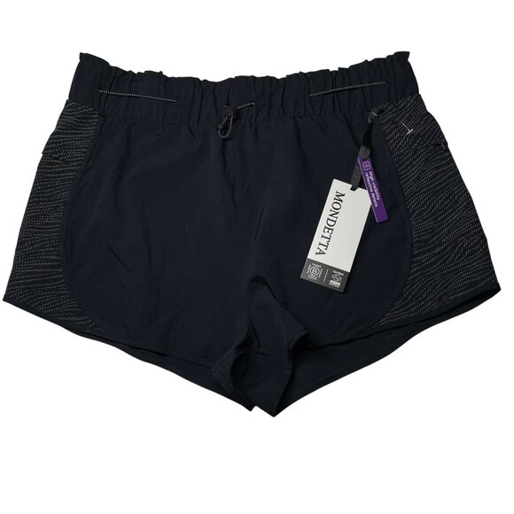 Mondetta Women's Black Shorts L - NWT RunningShine Bright Recycled Fabric Moistu - Picture 1 of 10